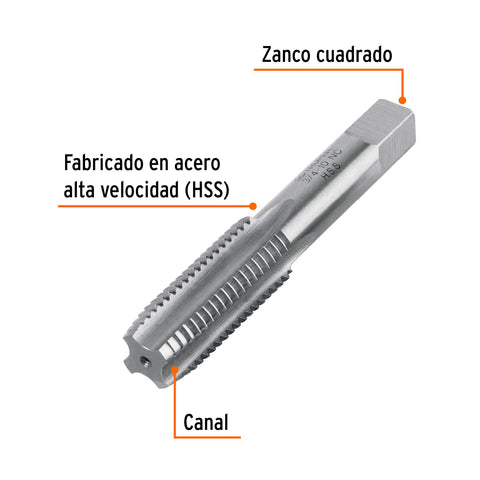 Machuelo semicónico 3/4'x10 UNC, estuche individual, Truper | MT-3/4X10 | 11425