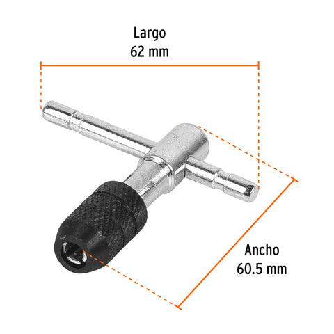 Maneral en T para machuelo 3/16', Truper | MAN-T-3/16 | 11438