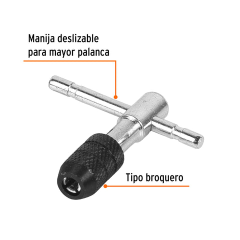 Maneral en T para machuelo 3/16', Truper | MAN-T-3/16 | 11438