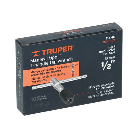 Maneral en T para machuelo 1/2', Truper | MAN-T-1/2 | 11440