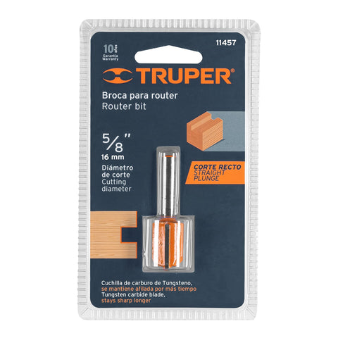 Broca para router, recta 2 filos, 5/8', Truper | BROU-R2-5/8 | 11457