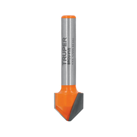 Broca para router, corte en 'V', 1/2', Truper | BROU-V1/2 | 11466