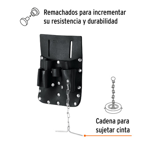 Porta herramientas de cuero con 7 compartimentos, Truper | POHE-7CU | 11515