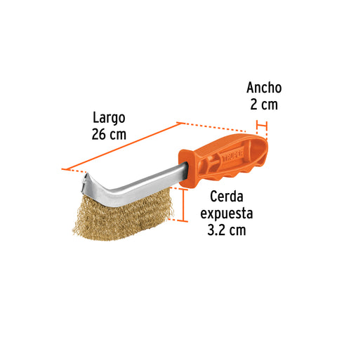 Cepillo curvo anti-chispa, alambre ondulado, Truper | CEA-10 | 11540