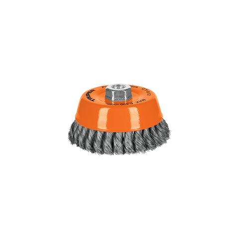 Carda copa 5' alambre trenzado fino, eje 5/8'-11, Truper | CT-612 | 11541