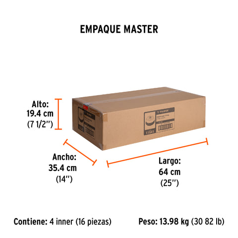 Carda copa 5' alambre trenzado fino, eje 5/8'-11, Truper | CT-612 | 11541