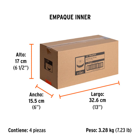 Carda copa 5' alambre trenzado fino, eje 5/8'-11, Truper | CT-612 | 11541