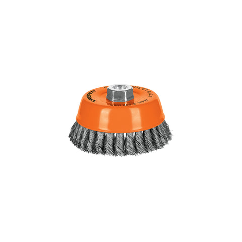 Carda copa 5' alambre trenzado grueso, eje 5/8'-11, Truper | CT-612X | 11542