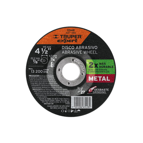 Disco Tipo 27 de 4-1/2' x 6.4 mm desbaste de metal, Expert | ABT-386 | 11548