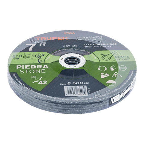 Disco Tipo 42 de 7' x 3.2 mm para corte de piedra, Truper | ABT-418 | 11566