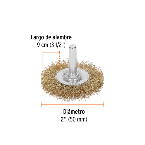 Carda circular 2' alambre grueso para taladro, Truper | CA-2 | 11569