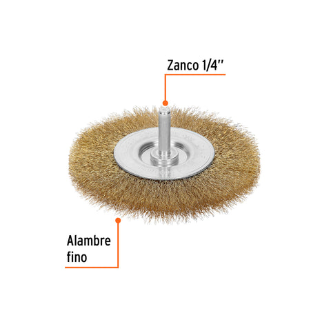 Carda circular 4' alambre fino para taladro, Truper | CA-4F | 11576