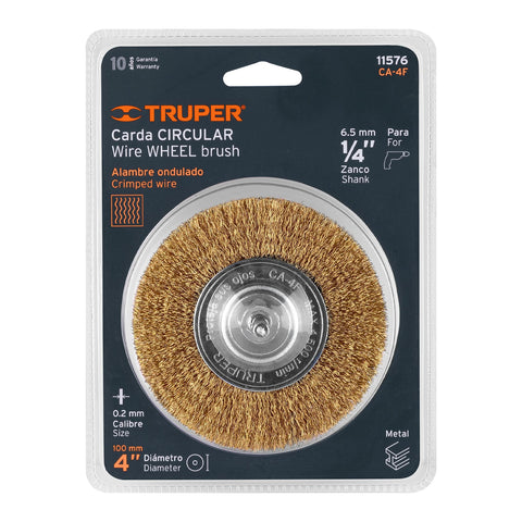 Carda circular 4' alambre fino para taladro, Truper | CA-4F | 11576