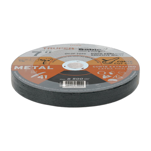 Disco Tipo 41 de 7' x 2 mm corte fino de metal, Sable | DICOF-7020 | 11586