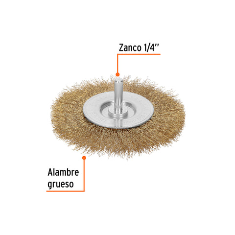Carda circular 4' alambre grueso para taladro, Truper | CA-4 | 11590