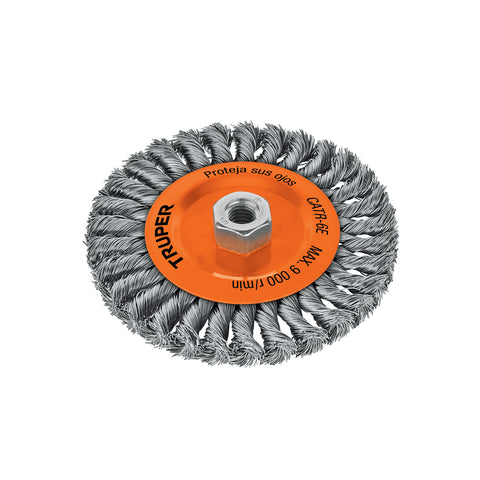 Carda circular 6' alambre trenzado, eje 5/8'-11, Truper | CATR-6E | 11597