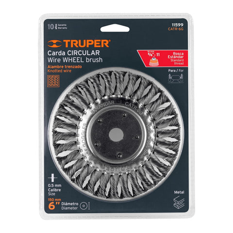 Carda trenzado grueso 6' x 5/8' para esmeril, Truper | CATR-6G | 11599