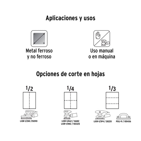 Lija de esmeril negra grano 36 de óxido de aluminio, Truper | LIME-36 | 11600