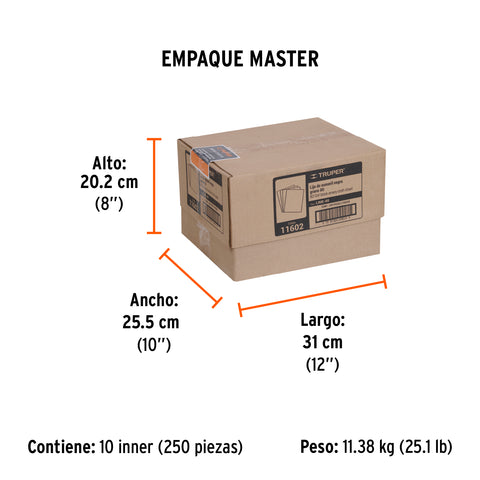 Lija de esmeril negra grano 80 de óxido de aluminio, Truper | LIME-80 | 11602