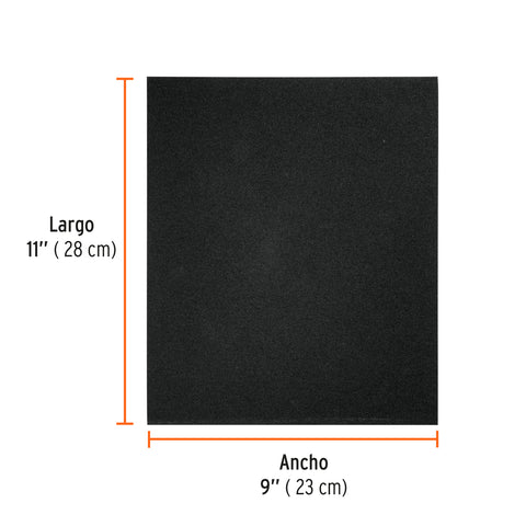 Lija de esmeril negra grano 120 de óxido de aluminio, Truper | LIME-120 | 11603