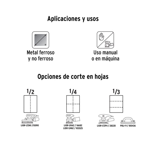 Lija de esmeril negra grano 120 de óxido de aluminio, Truper | LIME-120 | 11603