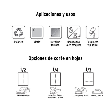 Lija de agua grano 220 de carburo de silicio, Truper (LIAG-220)