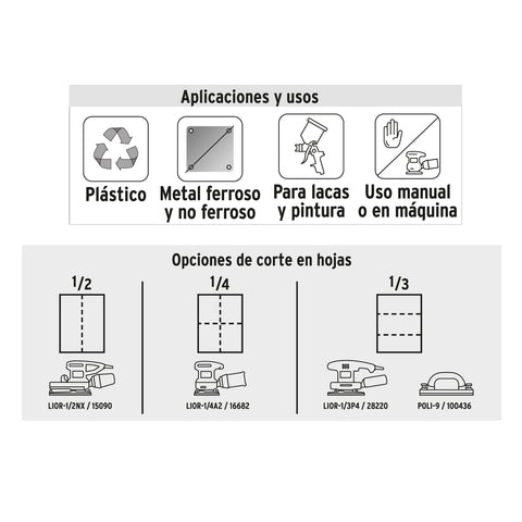 Lija de esmeril roja grano 80 de óxido de aluminio, Truper | LIMER-80 | 11642