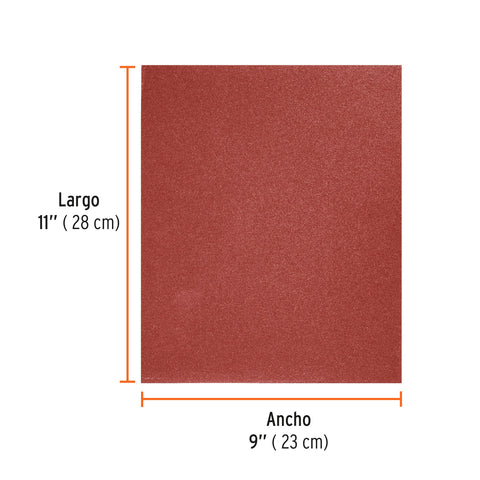 Lija de esmeril roja grano 120 de óxido de aluminio, Truper | LIMER-120 | 11643