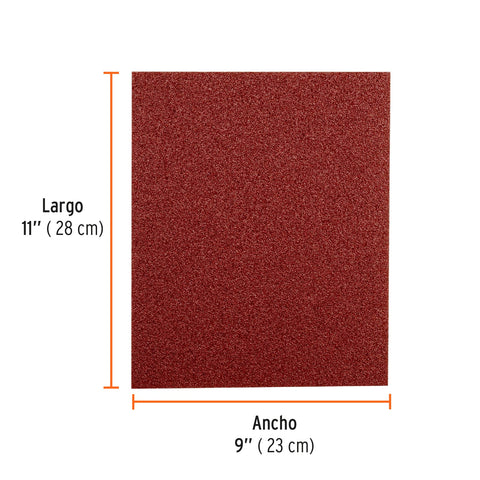 Lija de esmeril roja grano 40 de óxido de aluminio, Truper | LIMER-40 | 11644