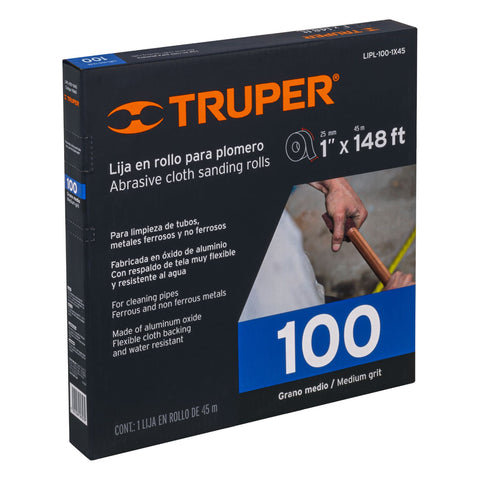 Rollo de 45 m de lija para plomero grano 100 ancho 1' | LIPL-100-1X45 | 11660