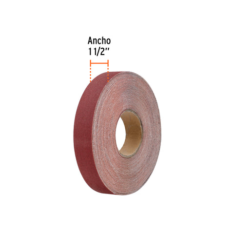 Rollo de 45 m de lija para plomero grano 120 ancho 1-1/2' | LIPL-120-1-1/2X45 | 11663