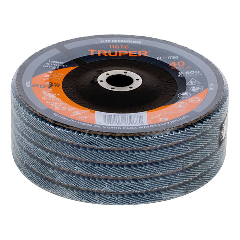 Disco laminado 7', grano 40 centro 7/8', fibra, TRUPER | DLT-1730 | 11676