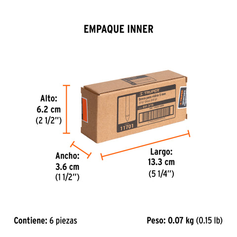 Broca para vidrio y azulejo de 3/16', Truper | BVI-3/16 | 11701