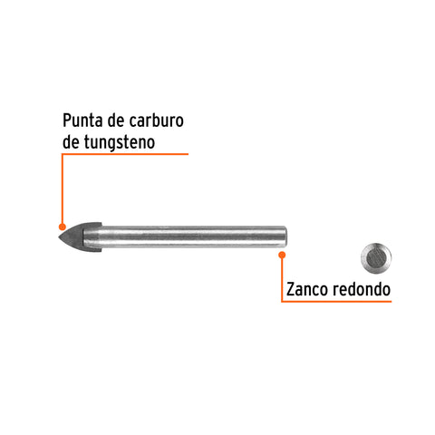 Broca para vidrio y azulejo de 1/2', Truper | BVI-1/2 | 11705