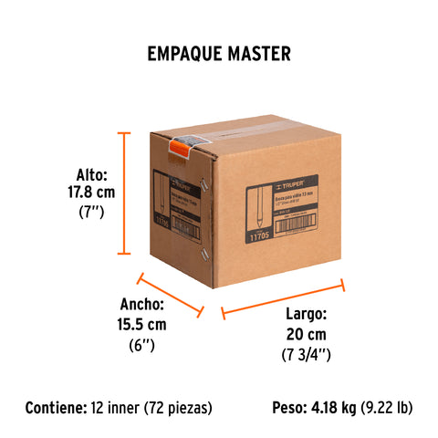 Broca para vidrio y azulejo de 1/2', Truper | BVI-1/2 | 11705