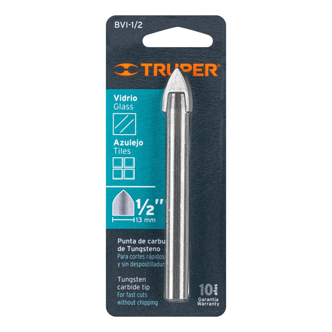 Broca para vidrio y azulejo de 1/2', Truper | BVI-1/2 | 11705
