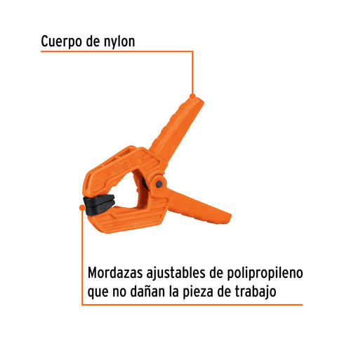 Prensa de resorte de 2' con cuerpo de nylon, Truper | PRE-2 | 11718