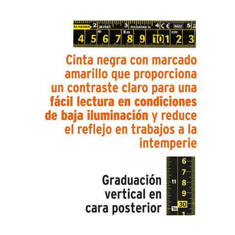 Flexómetro contra impactos 3 m, Cinta Negra 13 mm, Truper | FCN-3M | 11720