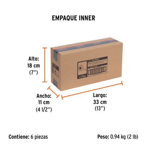 Cinta doble cara de 25 mm x 10 m, Truper | CDC-25100 | 11728