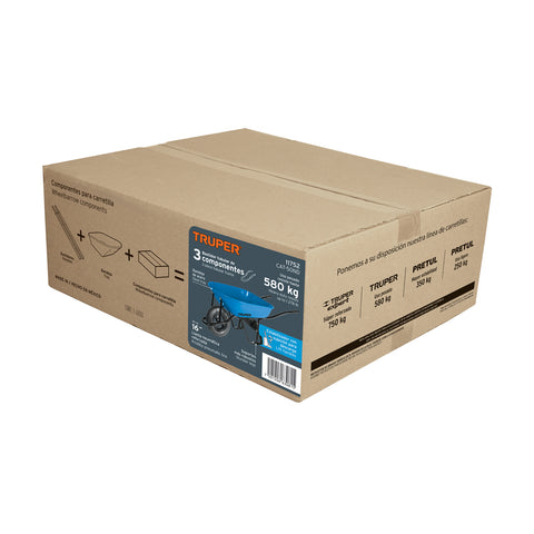 Carretilla 5.5 ft3 Neumática, bastidor tubular, Truper | CAT-50ND | 11752
