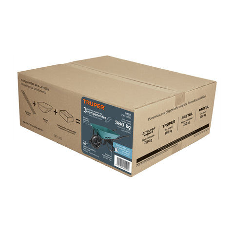 Carretilla 5 ft3 Neumática, bastidor tubular, Truper | CAT-15ND | 11753