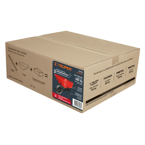 Carretilla 6 ft3 Neumática, bastidor tubular, Truper | CAT-60ND | 11776