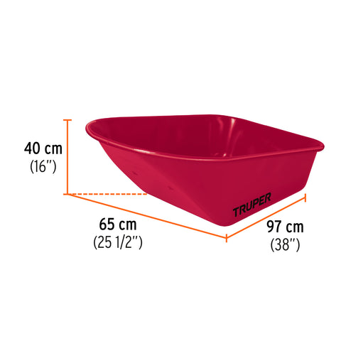 Carretilla 6 ft3 Neumática, bastidor tubular, Truper | CAT-60ND | 11776