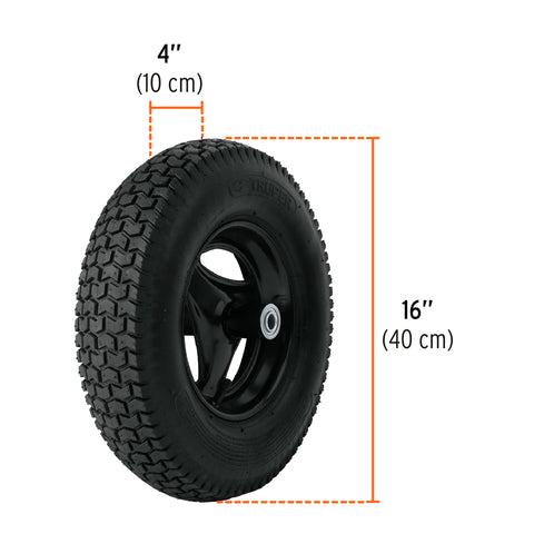 Carretilla concha plástica 6 ft3 Neumática, bastidor tubular | CAT-60PL | 11777