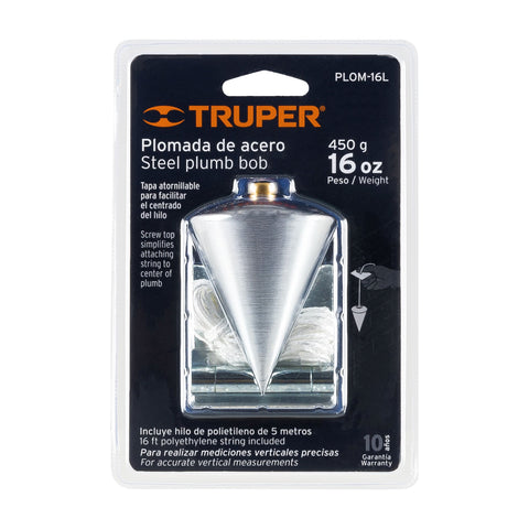 Plomada de acero, 16 oz, Truper | PLOM-16L | 11849