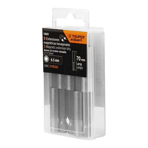 Estuche con 5 extensiones de 70 mm, magnéticas, EXPERT | PUDE-9070 | 11869
