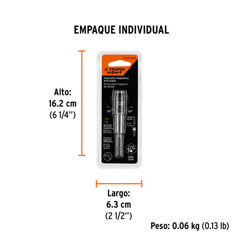 Extensión magnética articulada 3 1/2', para puntas, EXPERT | PUDE-9090 | 11875