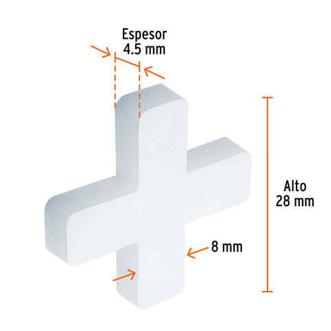Bolsa con 75 separadores de 8 mm de losetas, TRUPER | SELO-80 | 11940