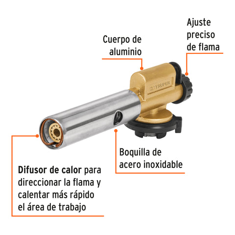 Boquilla aluminio, enc.electrónico, p/lata de gas 1/4 vuelta | BOQ-90 | 11987