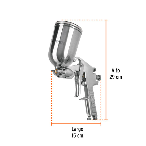 Pistola para pintar LVMP vaso aluminio, 1 mm, TRUPER | PIPI-411 | 11989
